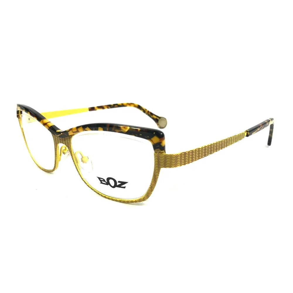 BOZ Eyeglasses Frames ZUMBA 9555 Black Yellow Tortoise Semi Rimmed 52-16.5-140